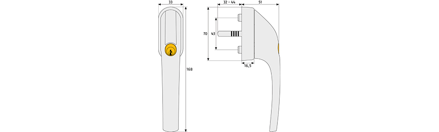 Fenstergriff FG 300W weiß AL0089