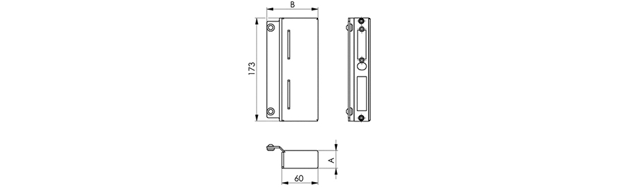 Gegenkasten 146ET-30 zum Anschweißen, blank