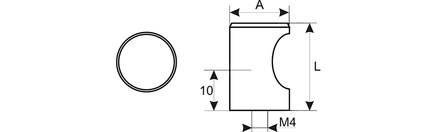 Möbelknopf Edelstahl gebürstet 15 mm
