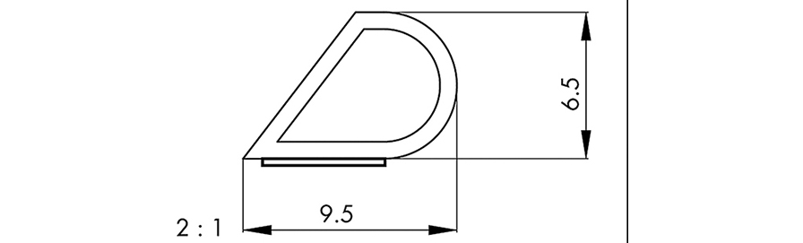 FF-Türanschlagdicht. 25m Tropfendicht.232 selbstklSI ws, Br 9,5mm x H 6,5mmSilikon