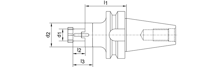 Kombi-Aufsteckfräserdorn JISB6339AD BT50 27mm kurz FORTIS