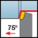 Aussen (Drehen) Tangential 75° Einstellwinkel