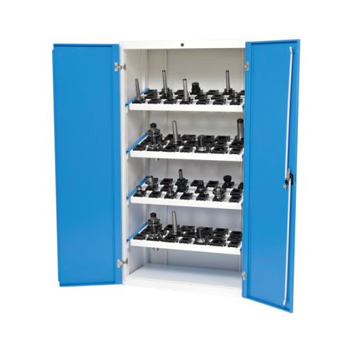 CNC-Flügeltürenschrank Tiefe 500, R36-16, 2 x Türe aus Stahlblech, inkl. 4 x CNC-Werkzeugaufnahmerahmen