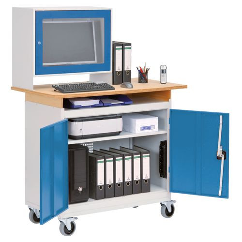 Holzablage, Aufsatz für Computerwagen